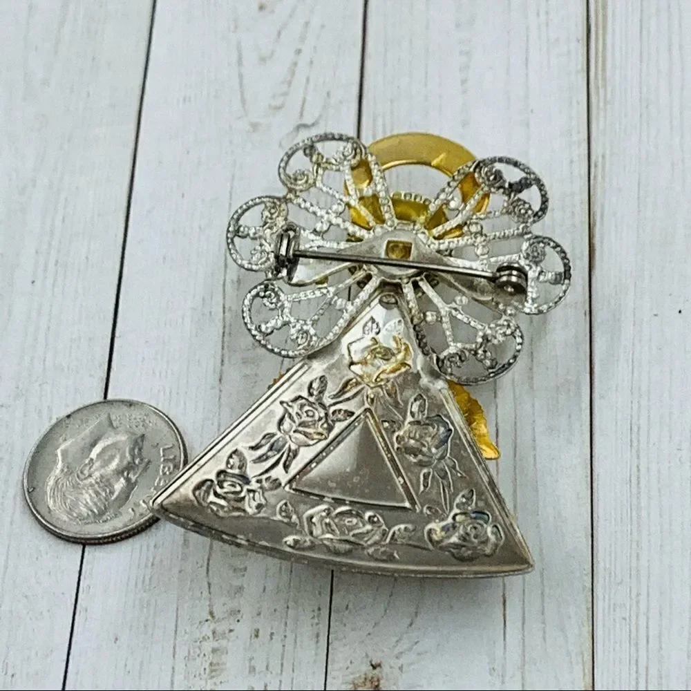 VTG Mixed Metal Angel Brooch‎